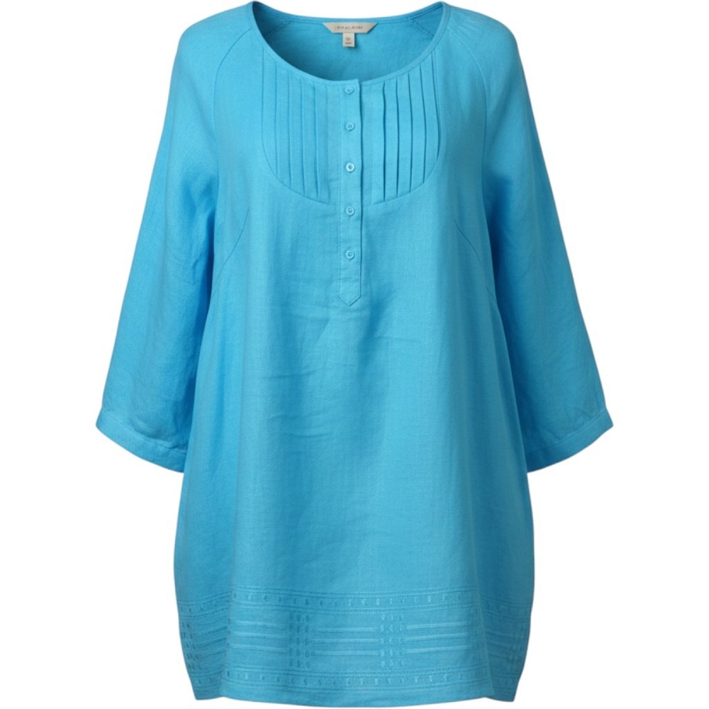 NWOT Susan Bristol Linen Light Blue Casual Top - 3X, Great Details